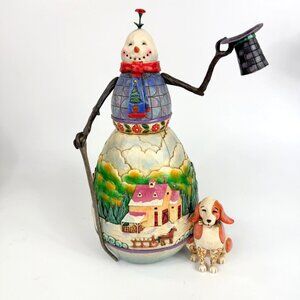 Jim Shore Heartwood Creek 2007 Snowmans Best Friend Dog Puppy Quilted Figurine